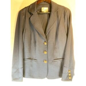 Linea by Louis Dell'Olio Knit Blazer Gold‎ Button Career Jacket Size M